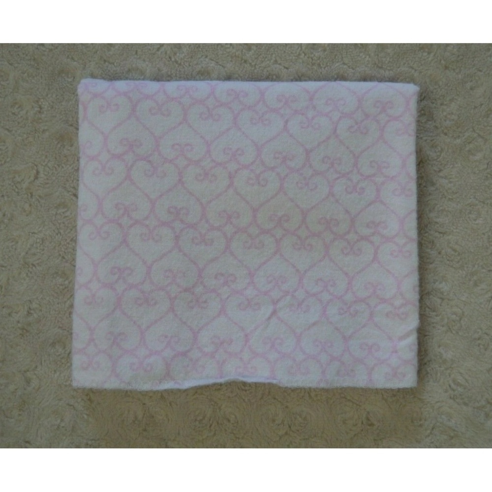 Luvable Friends Hearts Baby Receiving Blanket Pink White Cotton Flannel